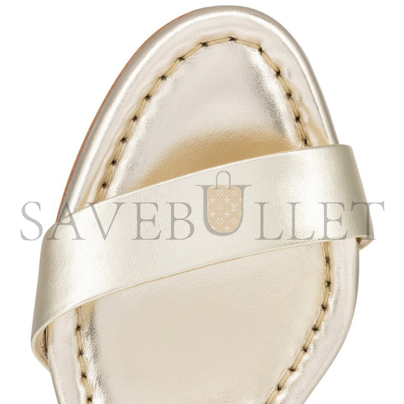 Ch**an louboutin miss jane metallic red sole ankle-strap sandals